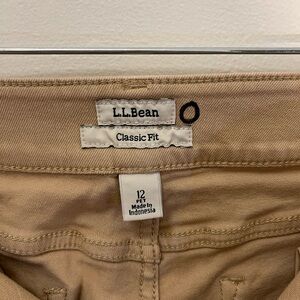 L.L. Bean Women’s 12 Classic Slim Fit Tan Cotton Denim Jeans